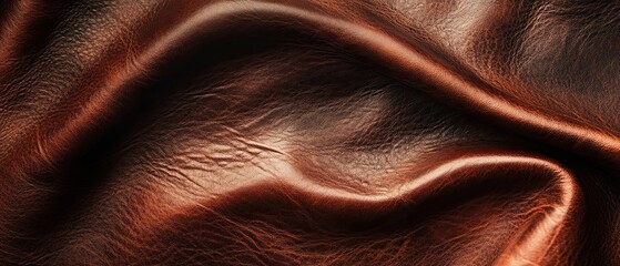 Sumptuous leather texture in deep mahogany with polished sheen, conveying high-end elegance and sophistication