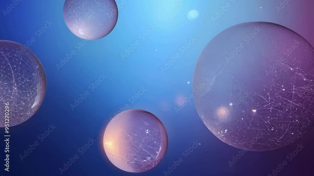 Poster exploring colorful bubbles floating in a magical space filled with stars and light
