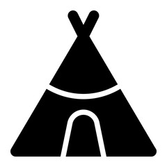 tepee, tent, indian, home, house solid or glyph icon © OrviPixel