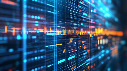 Fototapeta premium Abstract representation of data flowing as wallpaper background illustration 