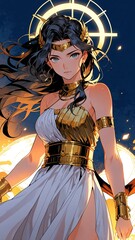 anime greek goddess nemesis anime style high-quality for wallpaper background