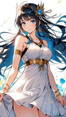 Fototapeta premium anime greek goddess hestia anime style high-quality for wallpaper background