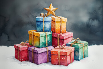 Delightful Parcels of Joy: A Celebration of Gift-Giving Elegance - Generative AI