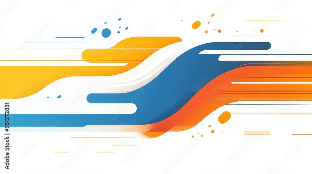 Poster experience motion with sleek, flowing speed lines that embody dynamic tech vibes in a modern cartoon