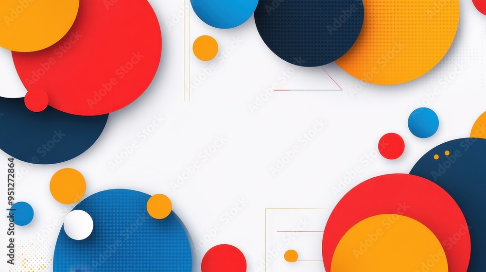 Poster vibrant geometric circles create a captivating abstract design, perfect for modern illustrations and