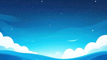 Explore a vibrant illustration of a starry sky, featuring textured modern flat designs in a playful cartoon style.
