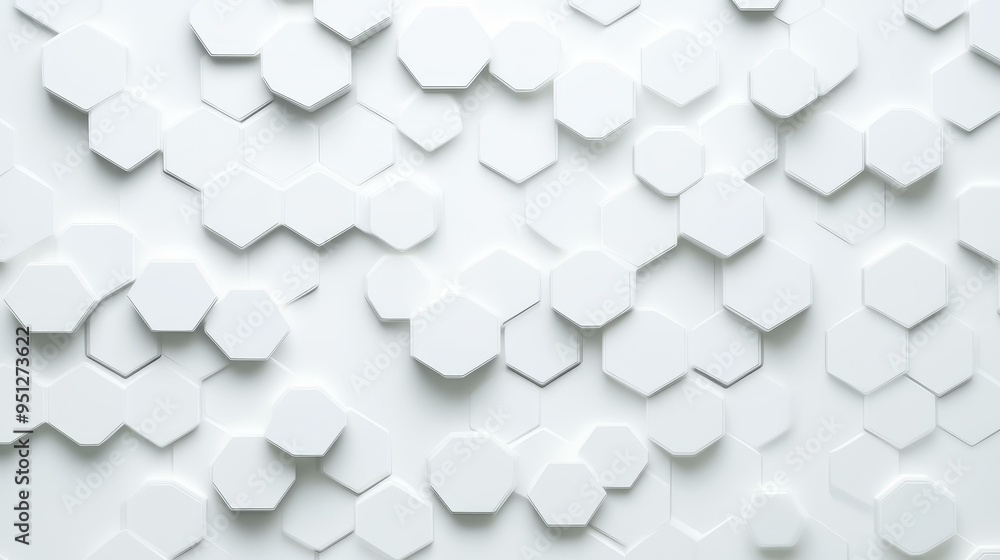 Poster a modern, abstract hexagon design with honeycomb texture creates a light, dynamic white background f