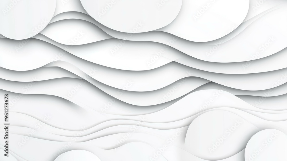 Poster sleek and modern abstract design featuring a white and gray striped background with geometric curves