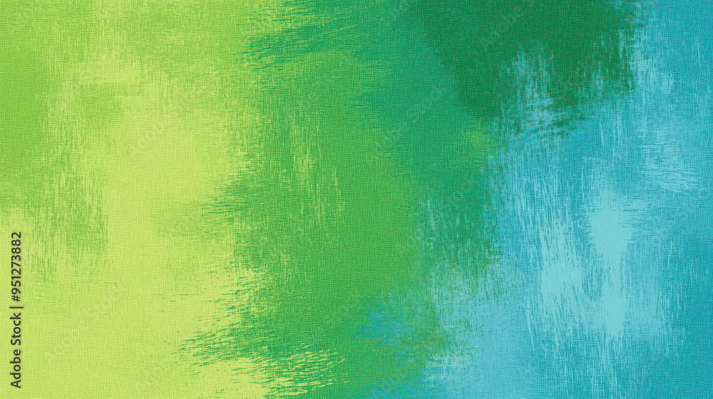 Poster vibrant abstract color gradient blending green and blue, creating a serene background with smooth te