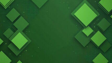 A sleek green geometric design featuring overlapping squares, perfect for business presentations and marketing materials.