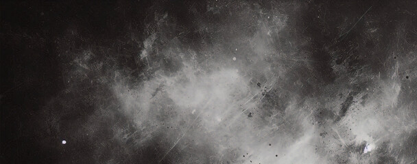 Obraz premium Suelo de hormigón con humo o niebla en una habitación oscura con foco. calle asfaltada, fondo negro 