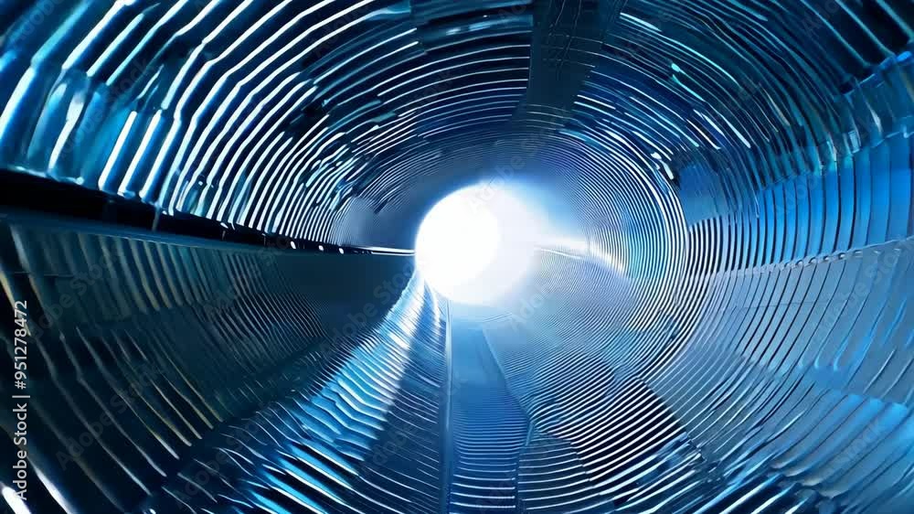Aufkleber exploring the essence of light in a reflective tunnel at dawn with mesmerizing patterns and textures