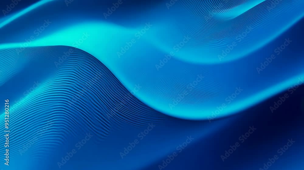 Poster stunning blue wave patterns create an immersive digital experience in a serene environment