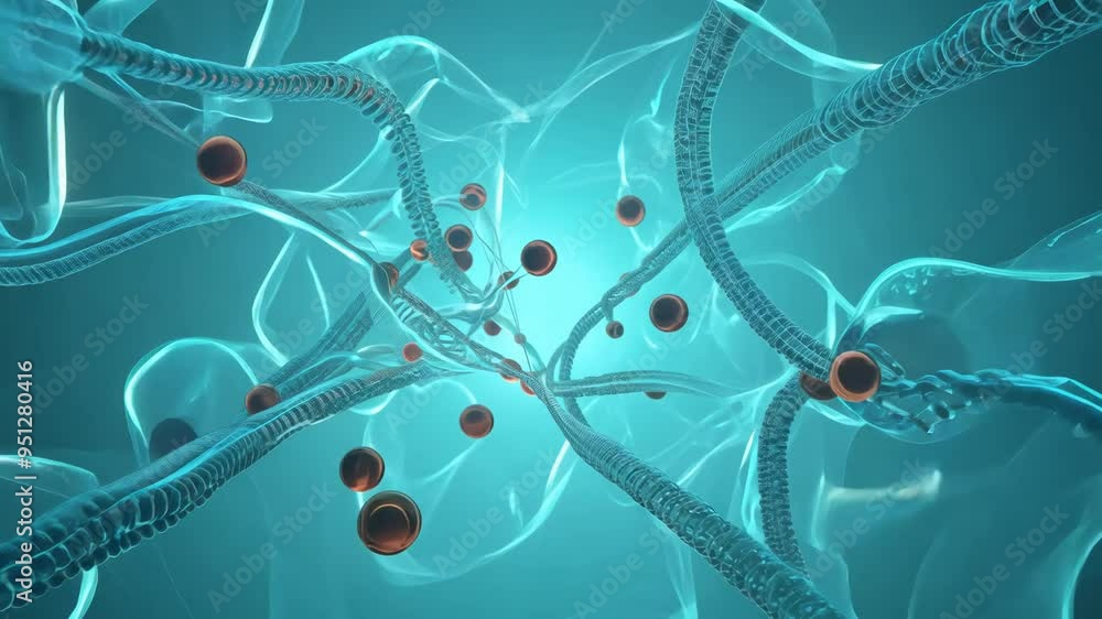 Aufkleber explore the complex world of cellular structures and molecular interactions beneath the surface in a