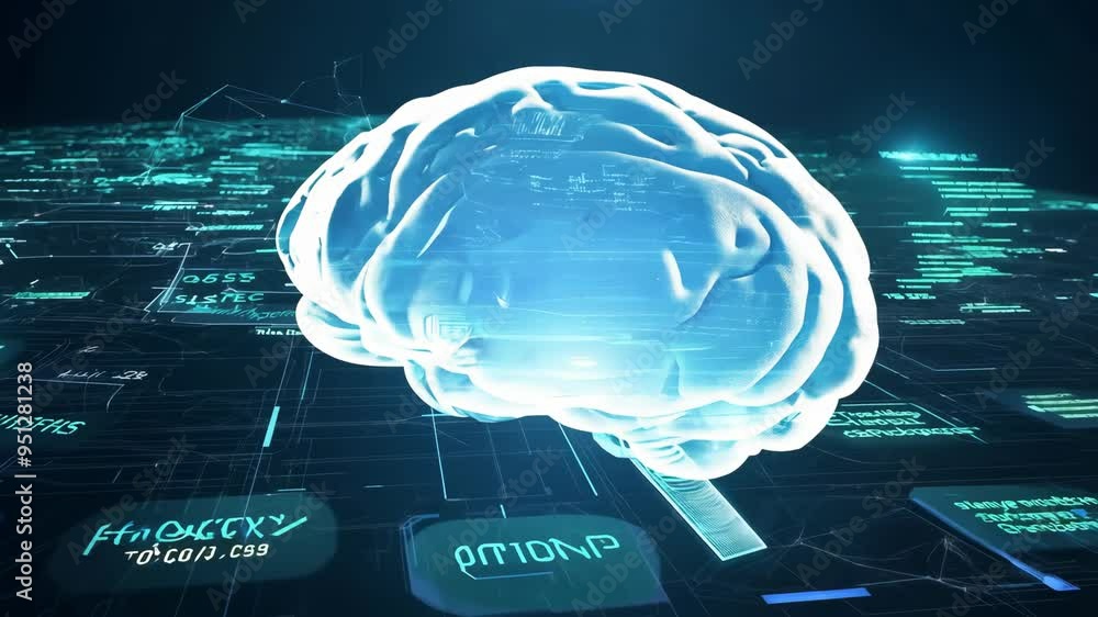 Poster exploring the future of artificial intelligence and its impact on human cognition in a virtual envir
