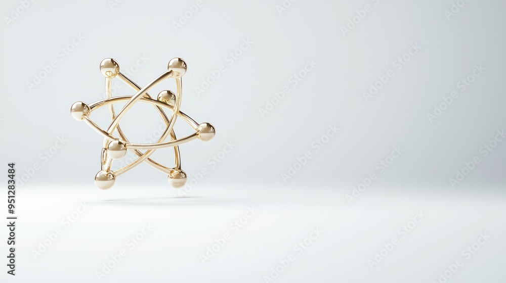 Aufkleber 'ethereal atom: minimalist 3d science visualization in high luminosity on white background', generat