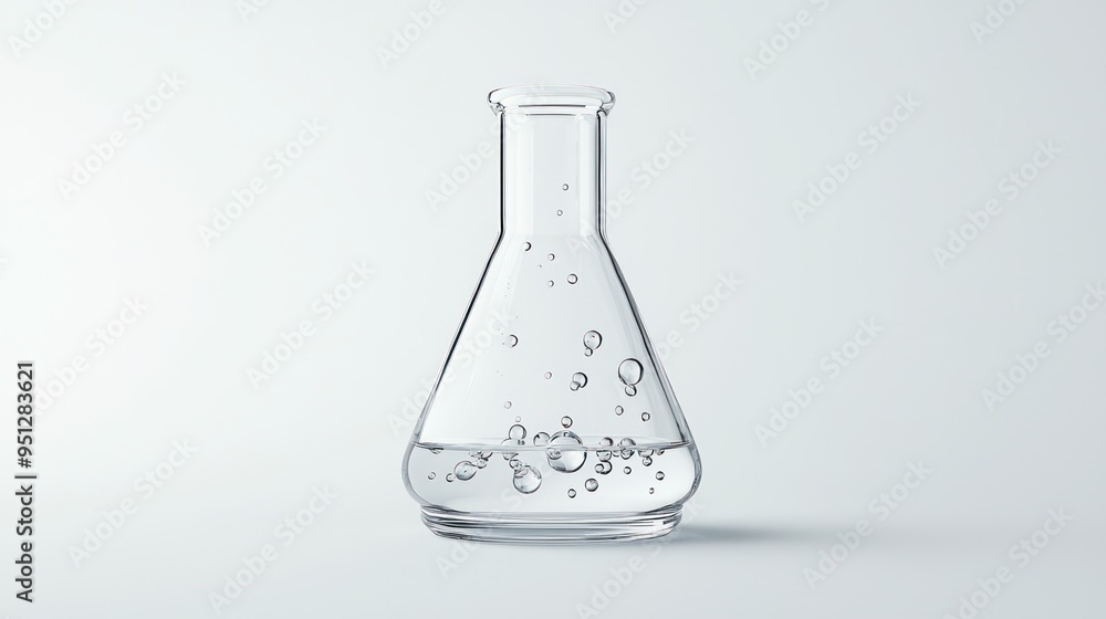 Aufkleber sleek 3d render of beaker with liquid in high luminosity laboratory setting on white background - 8k