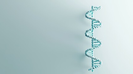 Glowing 3D DNA Helix on Minimalistic White Background | Scientific Genetics Illuminated | High Resolution 8k Render, Generate Ai