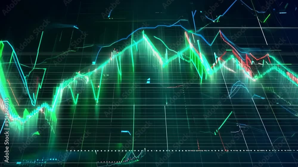 Aufkleber analyzing stock market trends with advanced data visualization techniques in 2023