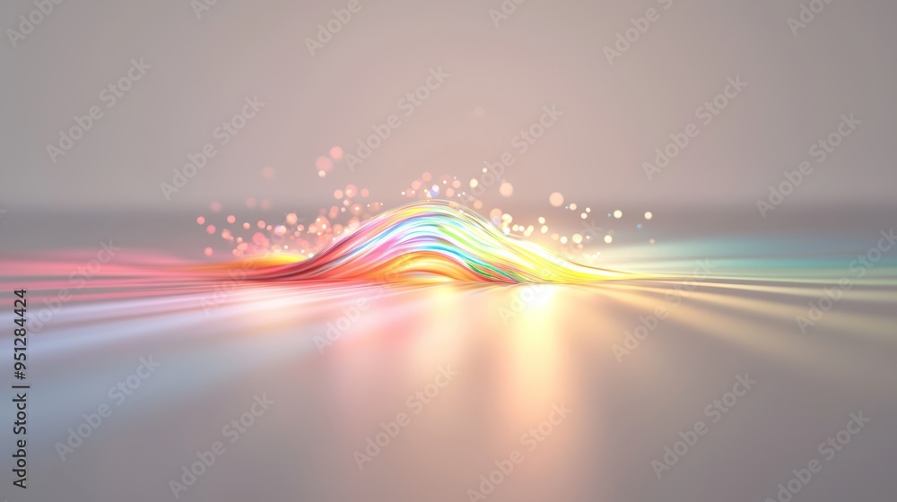 Aufkleber illuminated white light spectrum prism - high luminosity 3d render on clean background in 8k resolut
