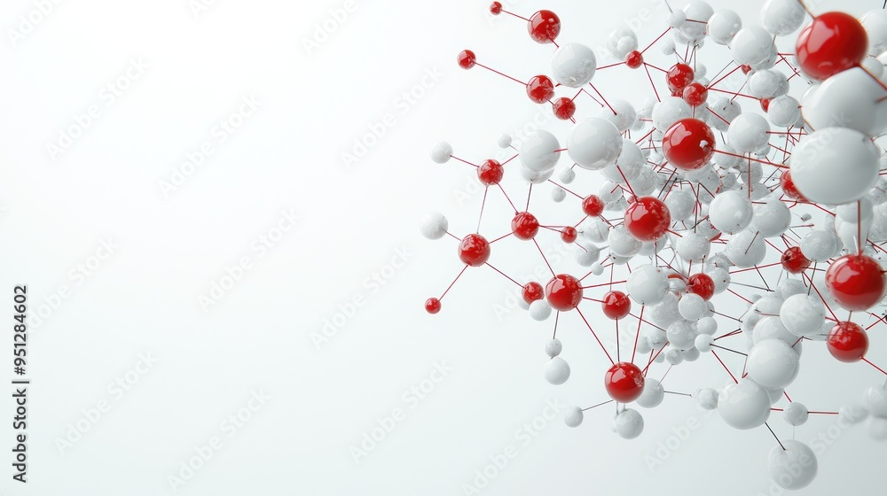 Aufkleber crystal clear biochemistry - 3d render of a high luminosity molecule structure in 8k resolution on w