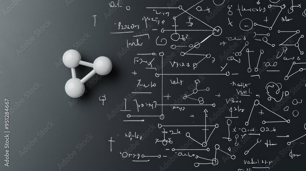 Poster illuminated white physics equation 3d render on clean background | abstract science formula concept 