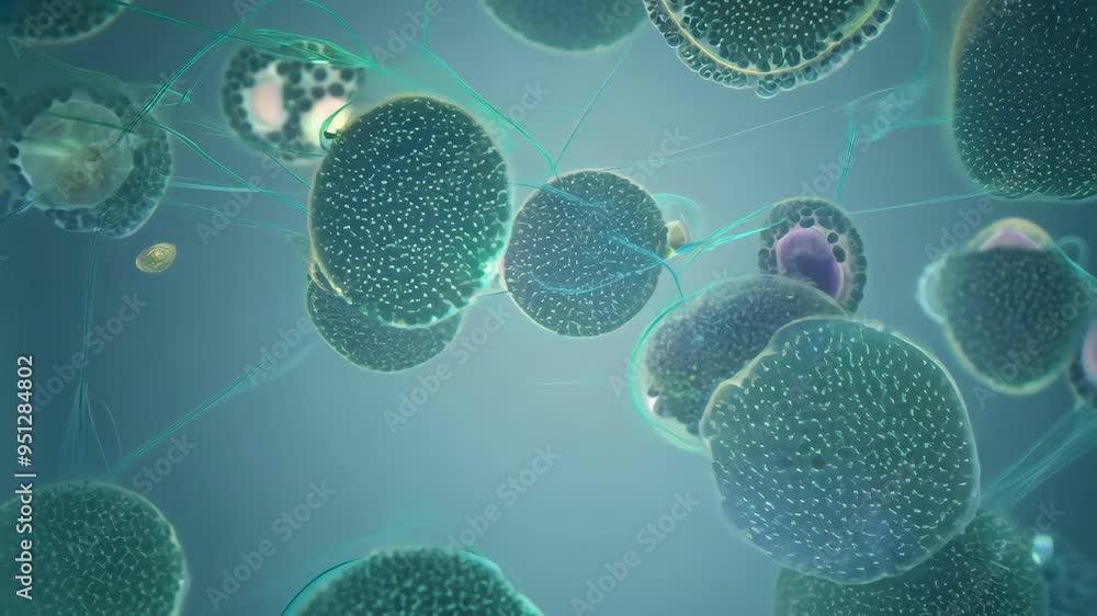 Poster exploring the microscopic world of bacteria and microorganisms in a laboratory setting