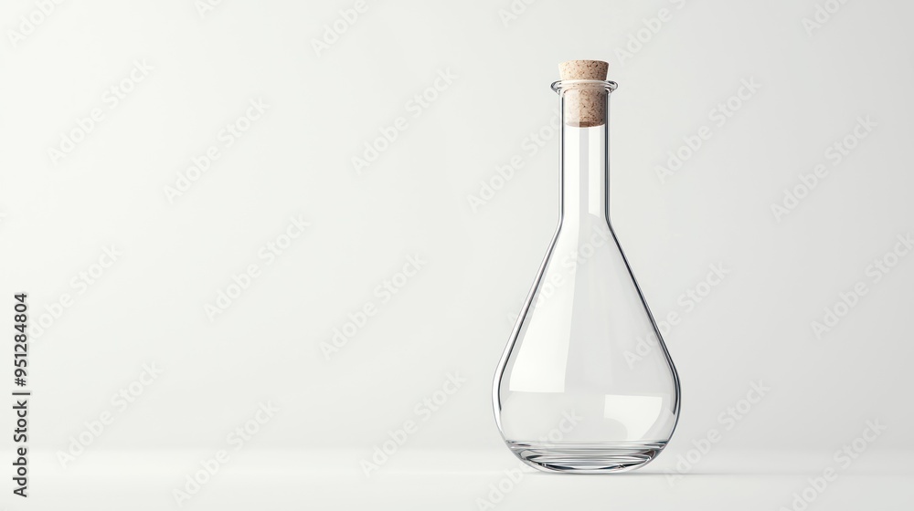 Poster minimalist 3d render of floating test tube on white background with high luminosity in 8k resolution