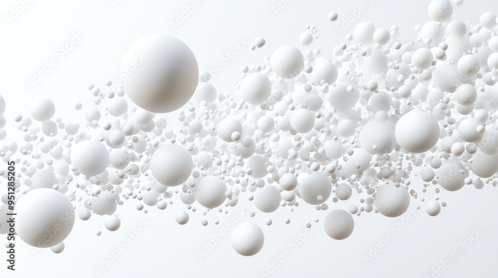 Poster abstract white minimalist 3d render of physics formula | high luminosity science concept illustratio