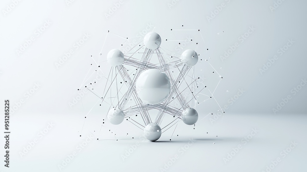 Poster clean and minimalist 3d white physics formula on bright background | high-quality 8k render of scien
