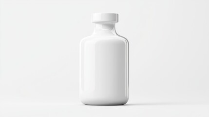 Minimalist 3D Render of High-Luminosity White Chemical Flask with Clean Design in 8k Resolution, Generate Ai