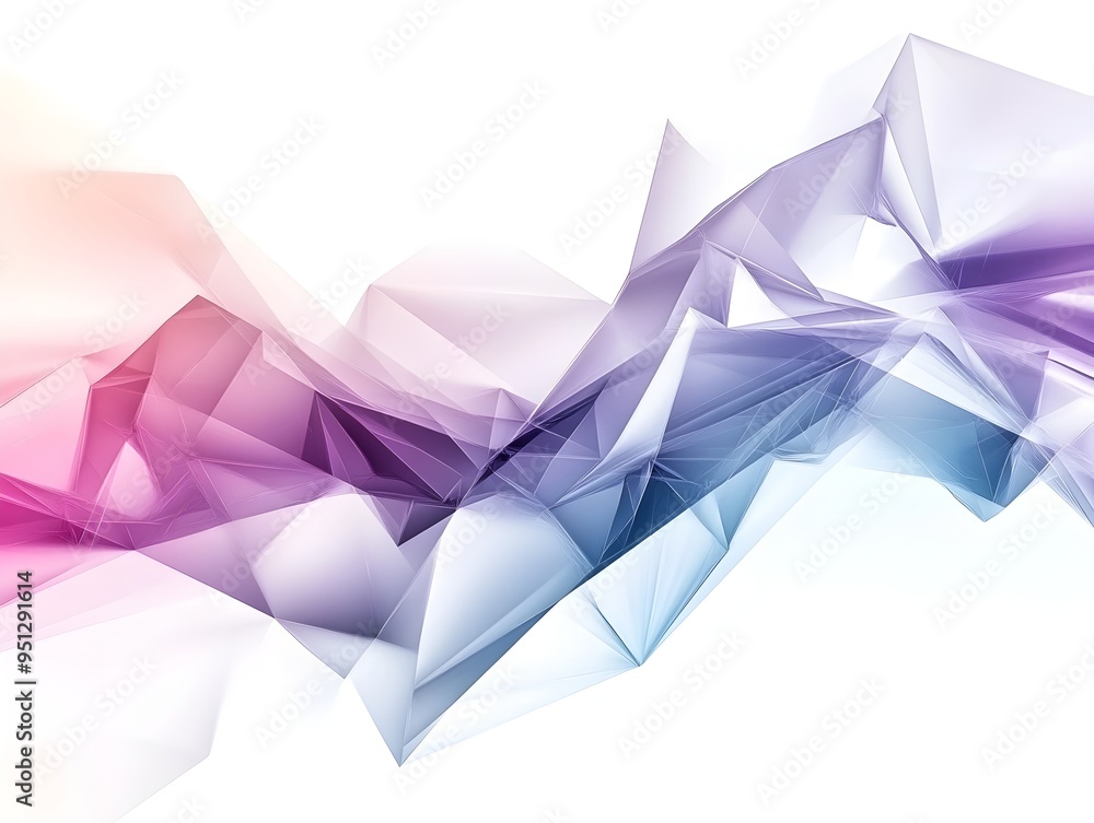 Poster captivating abstract polygonal composition in vibrant gradient spectrum