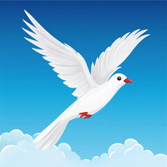 Fototapeta premium Ai generative a vector design is a white bird flying on a bright sky background. 
