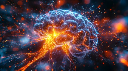 Brain-Computer Interface Visualization:Neural Network Overlaid on MRI Scan with Pulsing Health Apps and Telemedicine Consultations