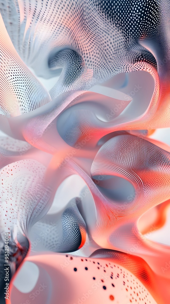 Poster captivating futuristic abstract pattern in vibrant color palette on minimal white background