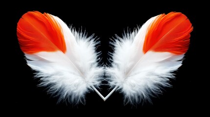 Obraz premium Magical angel feather wings for cosplay, fashion design, and dress up parties against a black background.