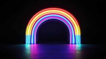 Rainbow Neon Arch