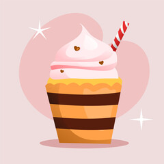 Cupcake illustration perfect for bakery