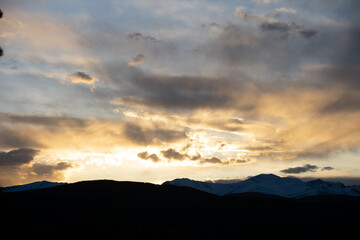 Sunset over the Rocky Mountains