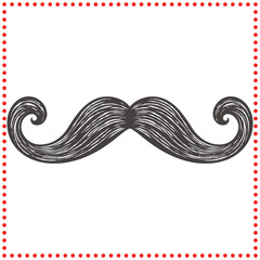 Minimalist Mustache Silhouette   Ideal for Barber Themed Artwork