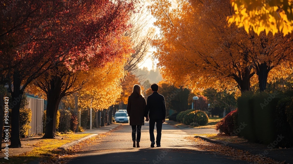 Poster Autumn Stroll Through the Golden Light