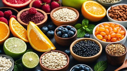 mix of fruits and nuts