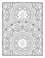 Ornamental mandala adult coloring book page. coloring full page mandala design. adult coloring page Vector coloring. Geometric floral pattern. Contour drawing on a white background. 