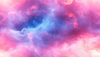 Fototapeta premium Colorful abstract smoke background with vibrant hues of pink, blue, and purple, creating a dreamy and ethereal atmosphere.