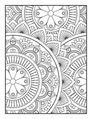 Ornamental mandala adult coloring book page. coloring full page mandala design. adult coloring page Vector coloring. Geometric floral pattern. Contour drawing on a white background. 