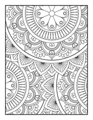 Ornamental mandala adult coloring book page. coloring full page mandala design. adult coloring page Vector coloring. Geometric floral pattern. Contour drawing on a white background. 