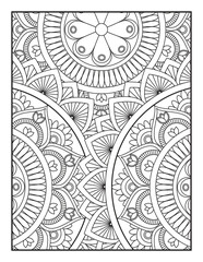Ornamental mandala adult coloring book page. coloring full page mandala design. adult coloring page Vector coloring. Geometric floral pattern. Contour drawing on a white background. 