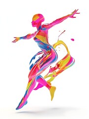 Obraz premium Energetic and Dynamic Music Digital with Bold Contrasting Colors and Abstract Shapes