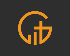 initial letter G with a cross