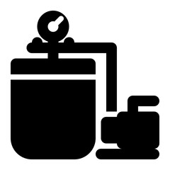vacuum chamber, enclosure, vacuum pump, laboratory, equipment solid or glyph icon